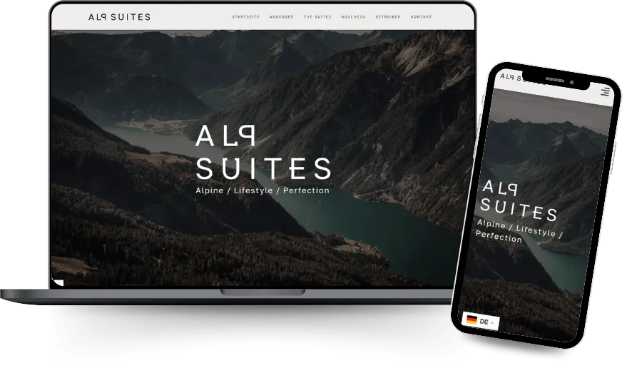 Website von ALP Suites auf Laptop und Smartphone – ein Kundenprojekt von Ipsom