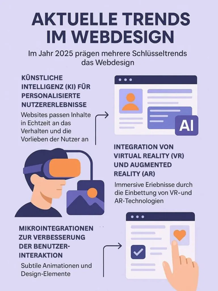 Aktuelle Webdesign-Trends 2025, umgesetzt durch moderne Webdesign Agenturen