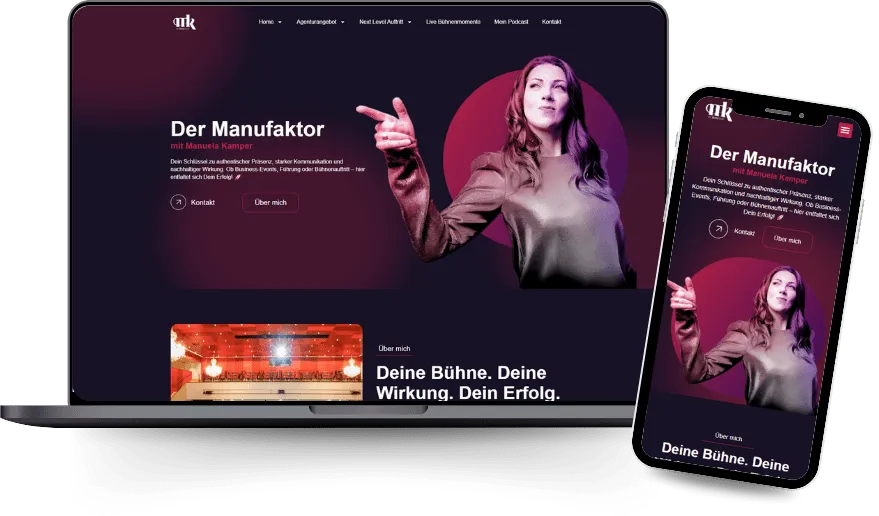 Website von Der Manufaktor auf Laptop und Smartphone