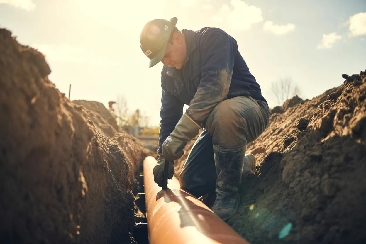 Installateur bei der Arbeit