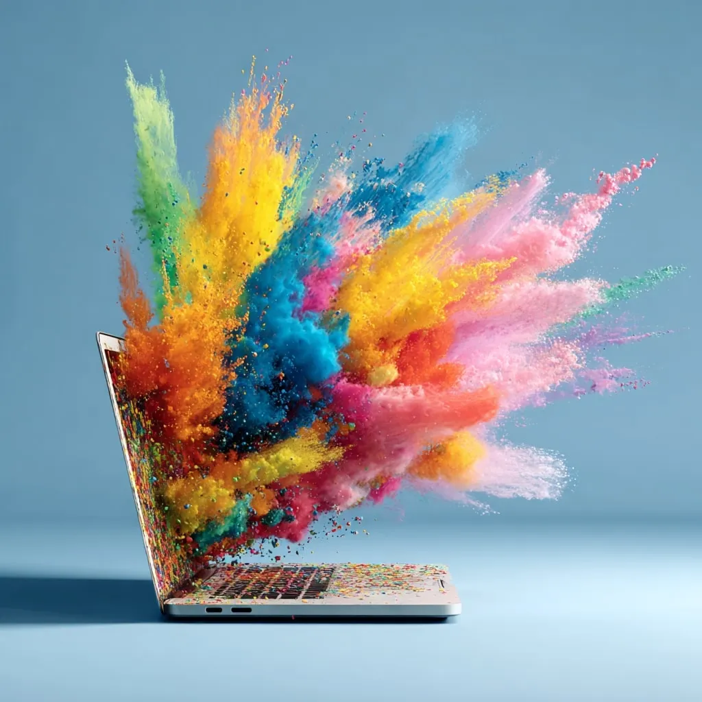 Laptop mit Programmcode auf einem Tisch