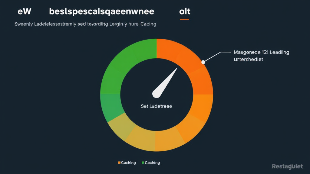 Grafik zur Ladegeschwindigkeit einer Website, die schnelle Ladezeiten anschaulich darstellt und Maßnahmen zur Optimierung wie Caching und Lazy Loading hervorhebt.