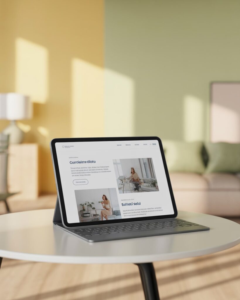 Modernes Webdesign einer Agentur auf Laptop mit innovativem Konzept