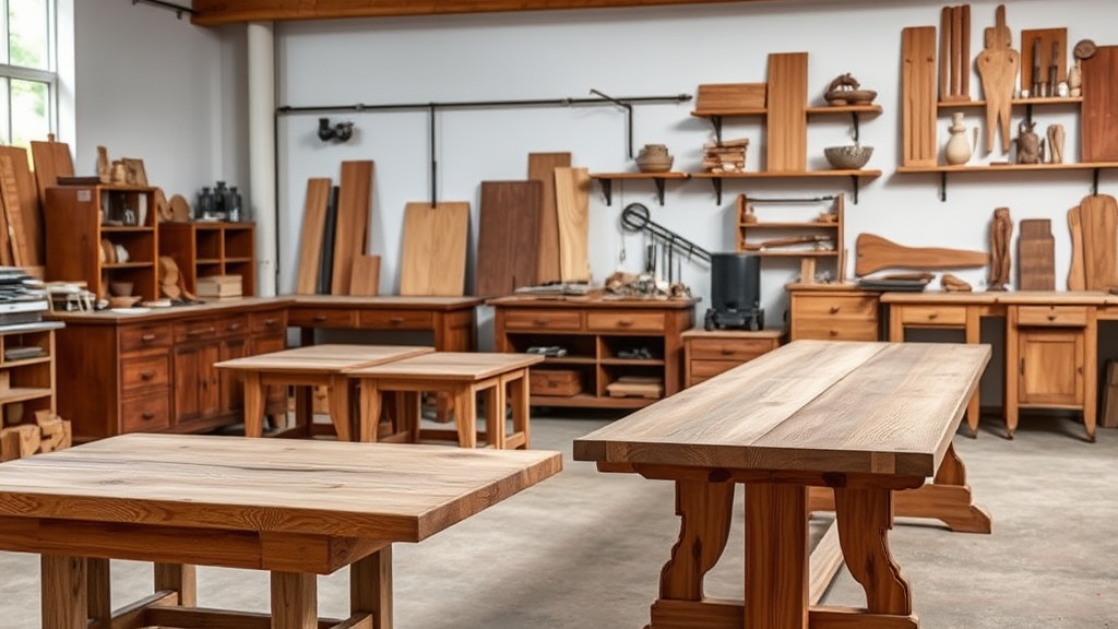 Webdesign für Tischler: Stilvolle Online-Präsenz gestalten 2 Tischlerwerkstatt mit hochwertigen Fotos von maßgefertigten Möbeln, angrenzend an präzise Texte, die Dienstleistungen und Arbeitsweise beschreiben.