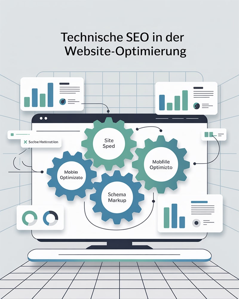 Grafik zur technischen SEO Beratung mit Fokus auf Website-Optimierung
