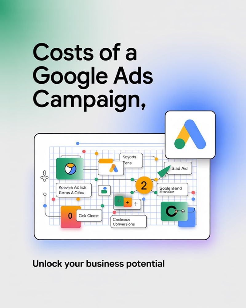 Infografik zeigt Kostenstruktur und Potenziale einer Google Ads Kampagne