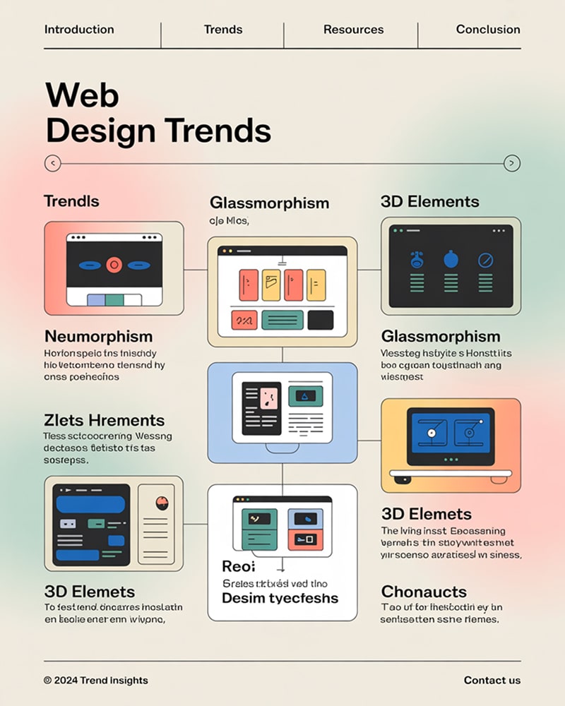 Grafik zeigt aktuelle Webdesign Trends 2025 – auch in Tirol relevant