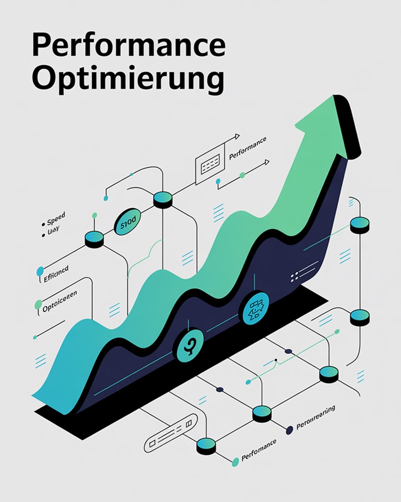 Infografik mit steigender Kurve visualisiert Performance Optimierung im E-Commerce